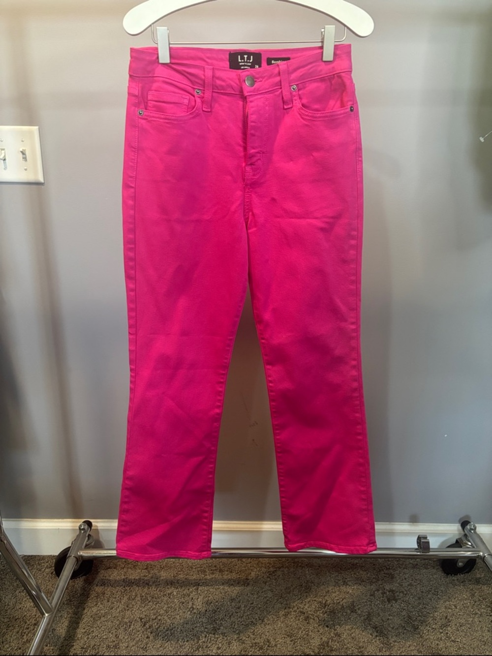 Letters to Juliet Bambino Hot Pink Mid Rise, Ankle Flare Leg Jeans